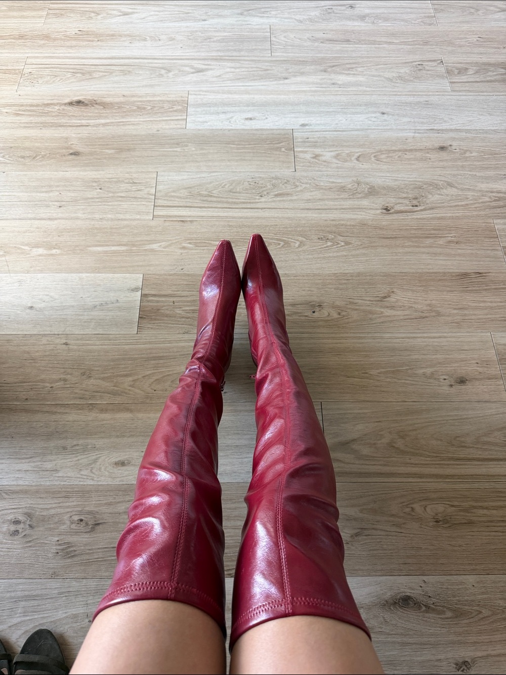 Steve Madden Red Over-the-Knee Pointed-Toe Boots